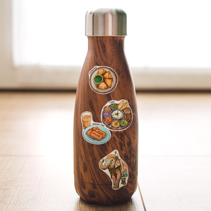 Navy Peony India Travel Stickers