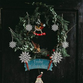 24 x Christmas Decoration Snowflakes, Diameter 10 cm, for Christmas Tree Glitter Silver Christmas Tree Decoration, Snowflakes for Hanging, Decorating Christmas Trees and Windows