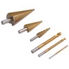 6Pcs/Set Titanium HSS Drill Set Round Shank Straight Grooved Step