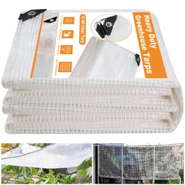 16 Mil Greenhouse Cover,Clear Plastic Tarps Heavy Duty Waterproof 16x20FT,UV Resistant Poly Clear Tarps with Grommets, Greenhouse Heavy Duty Tarp for Gardening,Farming,Nursery,Garden