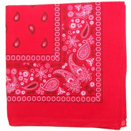 Kaiser Novelty Bandanas Paisley Cotton Bandanas (Red 22 X 22 in)