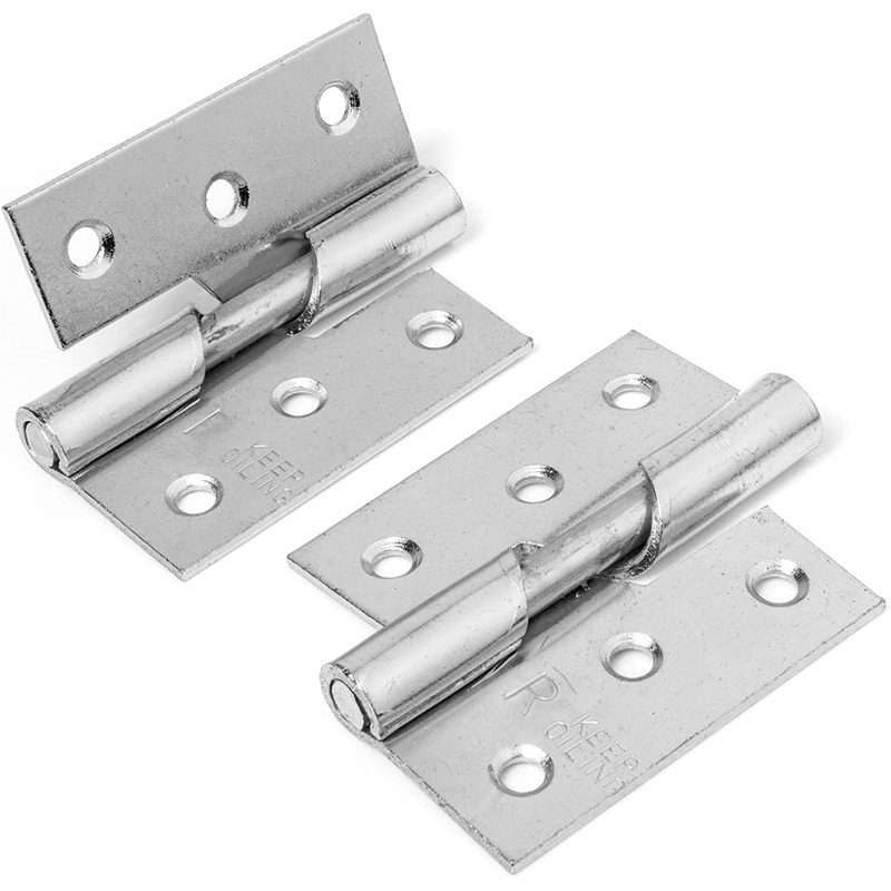 Zinc Plated Steel Butt Hinges Door Hinges Internal 75mm/3-Inch Rising
