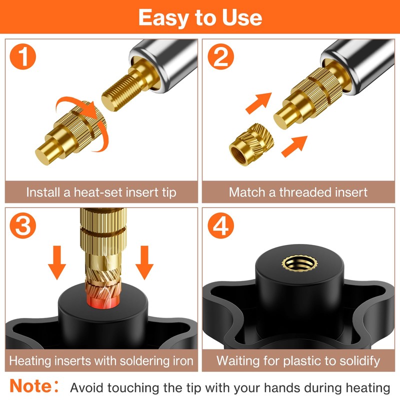 Preciva M3 Threaded Inserts Set, 360Pcs Heat Set Bolts Nuts