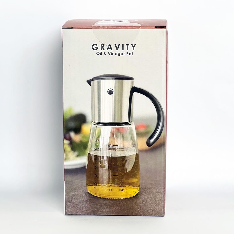 YO-KO Gravity Oil & Vinegar Pot Gravity Silver Oil &