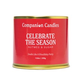 Companion Candles Pet Safe Wood Wick Candle - “Celebrate The Season Cinnamon & Sugar, Coconut Soy Wax Scented, Over 50 Hr Burn Time, Non-Toxic, Women-Owned, Made in USA (11.8 oz.)
