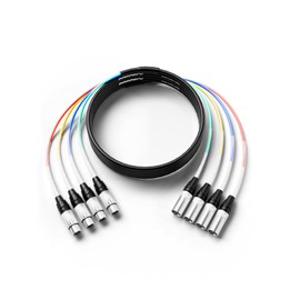 PRORECK 15ft Snake Cable, 4-Channel Shielded Audio Cable XLR Male to XLR Female, with Color-Marked Connectors for Professional Stage, Studio, and Live (PR-XLR/XLR-4 * 15)