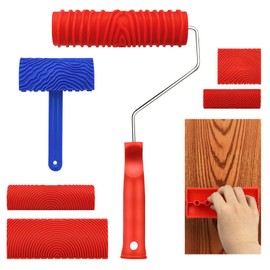 6 Pcs Wood Grain Tool Set, DIY Wood Graining Tool for Wall; Furniture, Soft Rubber Wood Grain Painting Tool, Textured Pattern Roller for Home Decoration