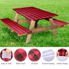BBTO 3 Pieces Vinyl Picnic Table and Bench Fitted Tablecloth