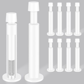 KOLAKO Door Stoppers, 10 Pack Door Stop, 4.4 Inch Door Stopper for Wall, White Long Doorstop with Soft Rubber Bumper Baseboard Door Stops