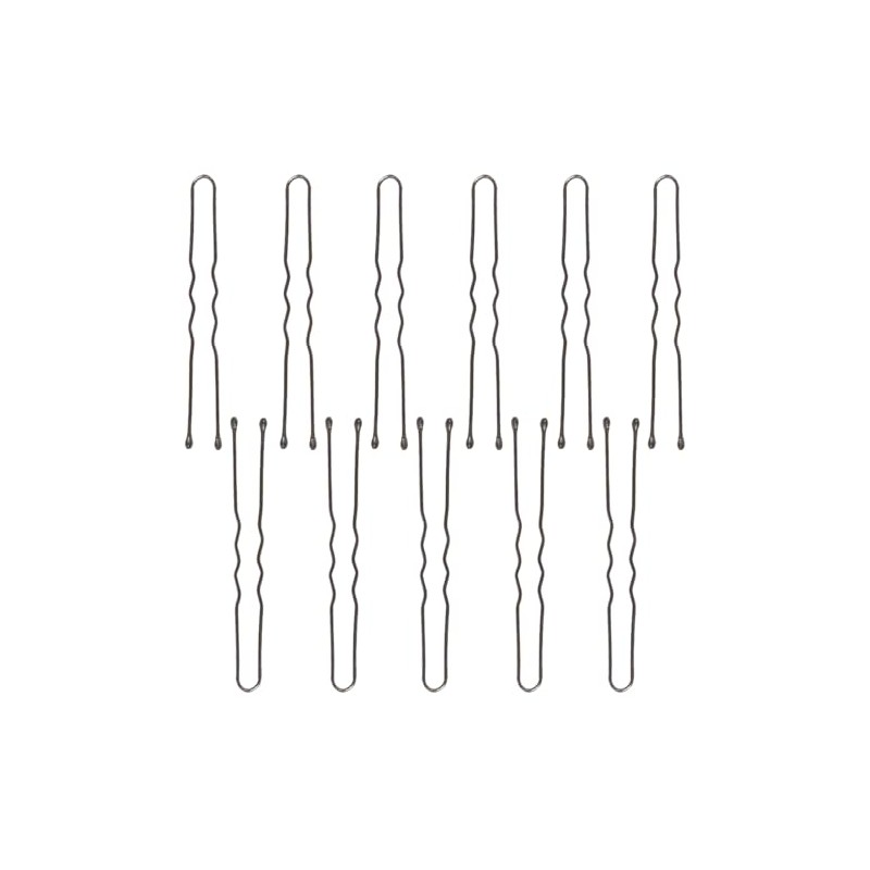 ForPro Hair Pins, Black, Ball-Tipped, Crimped, Non-Damaging, 2” L, 1