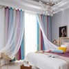 1pc Curtain Simple Gradient Hollow-out Star Pattern Double Layer Blackout