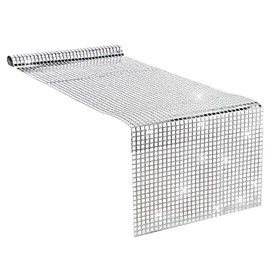 Disco Decorative Table Runner Silver 30 x 275 cm Glitter Sequins Disco Tablecloth Silver Retro 70s 80s Disco Decoration Theme Party Decoration Birthday Table Decoration Party Wedding Disco Ball