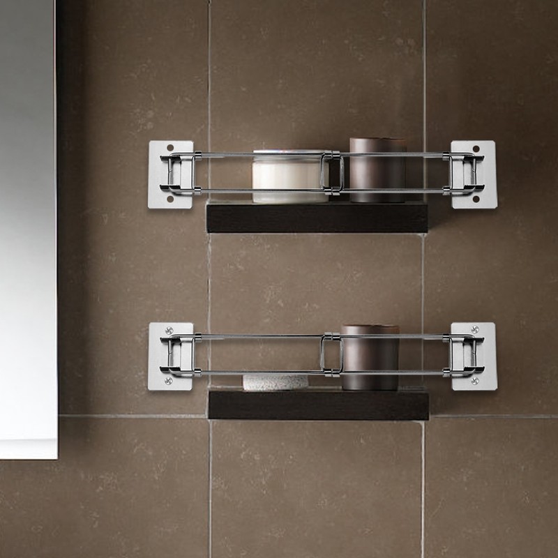 195‑345mm RV Shower Corner Storage Bar Stainless Steel Adjustable Bathroom
