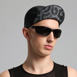 Cycling Cap Cooling Cycling Hat with Sun Visor Sun Protection Skull Cap for Men Women Under Helmet Black