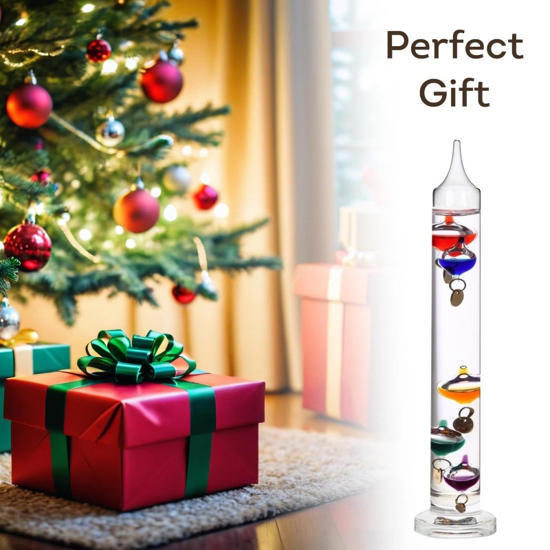 Lily's Home Galileo 14 inch Glass Thermometer with 5 Multi