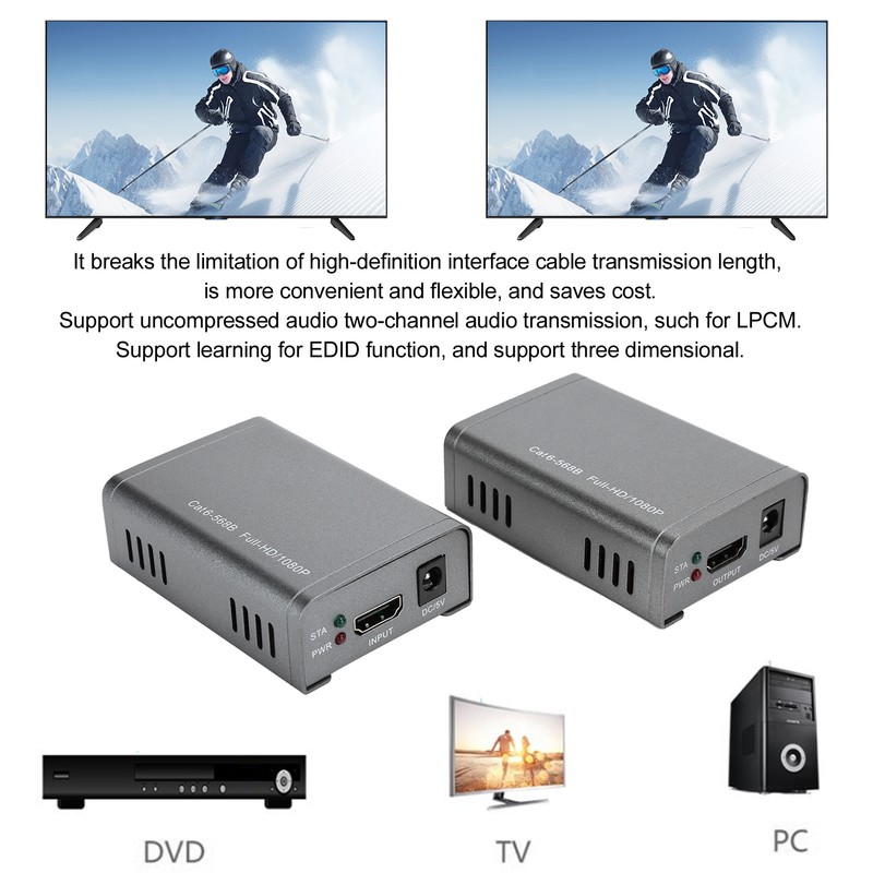 HDMI Extender 60m Online Video Amplification Extend Signal Adapter 100‑240V