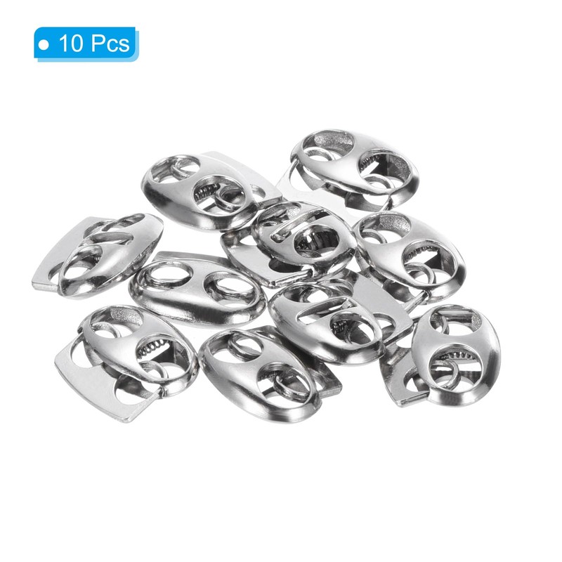 PATIKIL 0.6x0.4 Cord Locks, 10 Pack Double Hole Spring End
