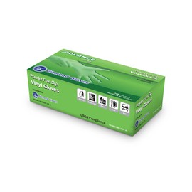 Synthetic Vinyl Powder Free Gloves, Clear, Box of 100 - Multi Purpose and General Use
