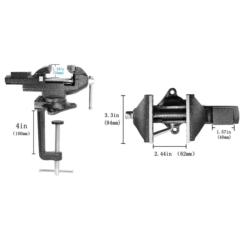 MYTEC Bench Vise or Table Vise, multifunctional jaw, multi-functional Combined