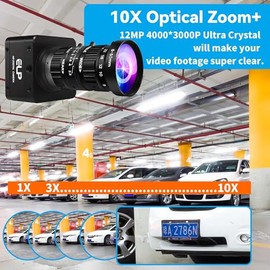 ELP Cámara de zoom USB de alta velocidad, 1080P/230 fps, 4K/60 fps, 12MP/30 fps, USB3.0/2.0 enfoque manual Lightburn cámaras para Windows, Linux, Mac,