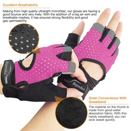 Hopedas Workout Gloves Weight Lifting Gloves Palm Support Protection for Men Women, Exercise Gloves Sports for Training, Fitness, Gym, Pink