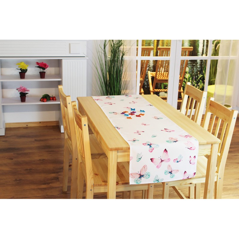 Kamaca Table Runner Butterflies High-Quality Print Motif Eyecatcher in Spring