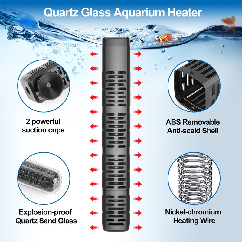 HiTauing Aquarium Heater, Upgraded 300W/500W Fish Tank Heater with Intelligent