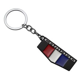 1Pc Camaro Key Chain Ring 3D Finish Keychain Keyring Alloy Key Holder Key Fob Replacement For Camaro Accessories (White)