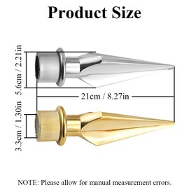 SEIWEI Spear Flag Pole Topper Plastic Spear Topper Ornament Flag Head Replacement Flagpole Topper 8.27" High by 1.3" Wide for Office, Conference, Parade Flagpole Finial Topper(Silver, 3 PCS)