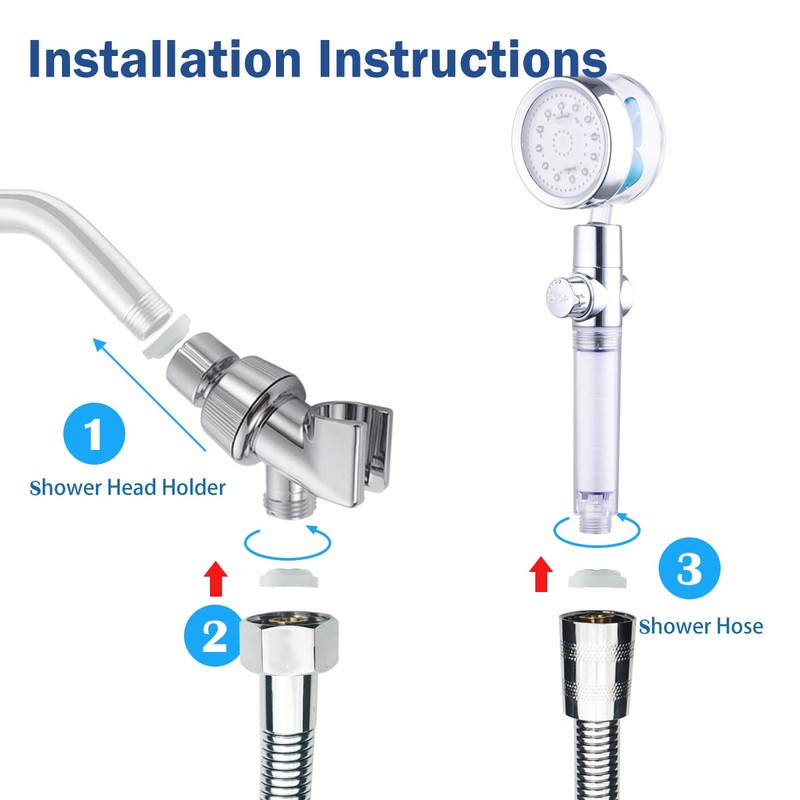 ANTOWER LED Shower Head with Handheld High Pressure Shower Heads
