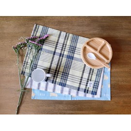 Placemats Set of 3,Cotton 100% Placemats, 12 x 18 Inches Table Mats,boy Girl(Natural line: 1346 (Set of 3))