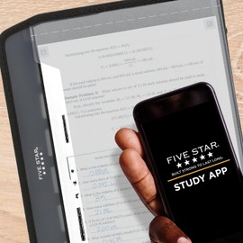 Five Star Expanding File Organizer + Study App, 7-Pocket Accordian File Organizer, Zipper Closure, Holds 11" x 8-1/2", Black (72709)