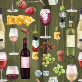 Anniversary House Tiflair Cheese & Wine Lunch Napkins 3 Ply Pack of 20 Fromage Vino Wine Night for Decoupage 33 x 33 cm