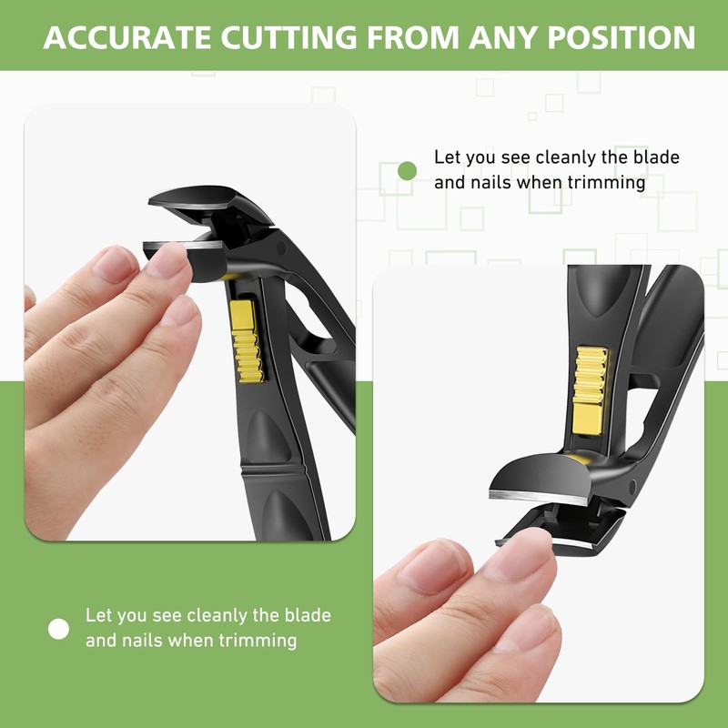 BALUCA Curved Cutting Jaw Toenail Clippers for Seniors for Thick