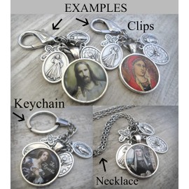 St. Erasmus Keychain, Necklace or Clip, Patron Saint of Abdominal Pain, Liver Diseases