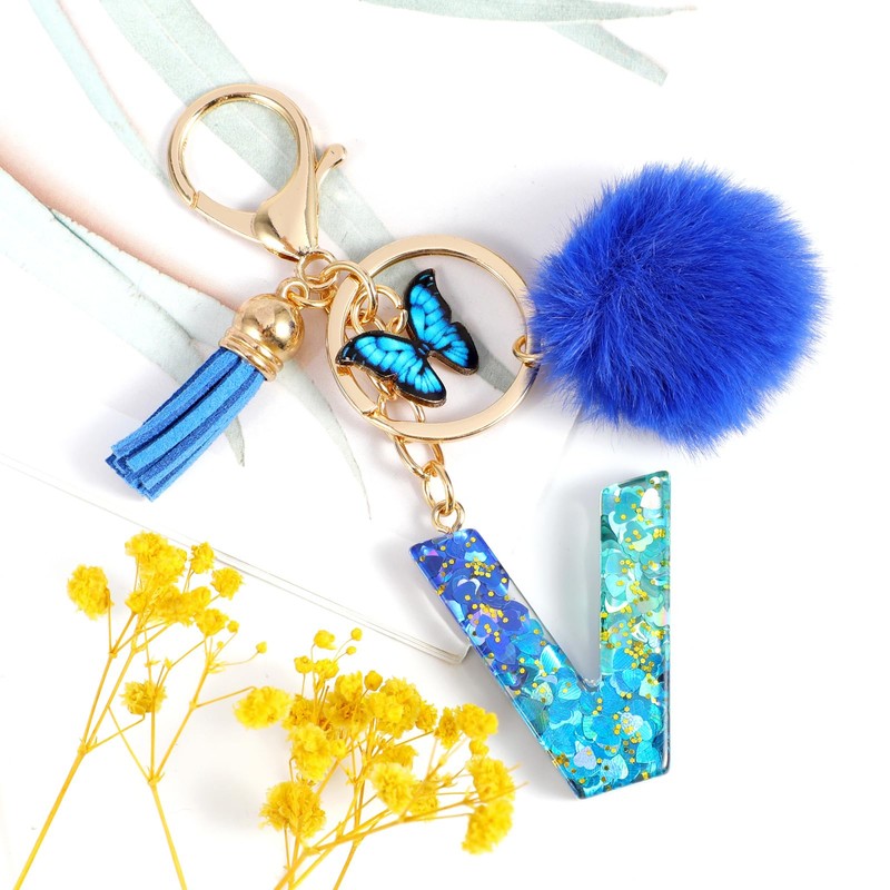 MWOOT Name Letter Keyring Blue, Blue-v