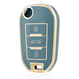 OFF WE GO Car Key Case Key Shell Cover for Peugeot 208 301 307 308 407 508 2008 3008 5008 Citroen C2 C3 C4 C5 C6 C4L C5 DS6 Opel Key Cover, Blue Gold