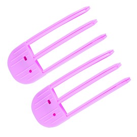 2pcs Wind Shaping Styling Combs for Fluffy Bangs, 3-Tooth Instant Hair Root Lifting Clips Easy High Crown Volume Tools for Women's Natural Voluminous Looks (Purple)