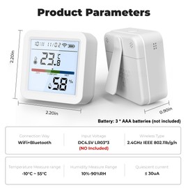 Tuya ZigBee Temperature Humidity Tester LCD Backlight Display Mobilephone APP Remotely Control Intelligent Linkage Compatible with Alexa and  Home for Voice Control