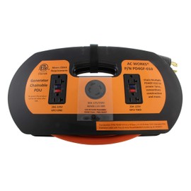 AC WORKS L14-30 30Amp 4-Prong Locking Generator Distribution Cord (10FT L14-30 to (4) 15/20A Household W/GFCI and L14-30R)