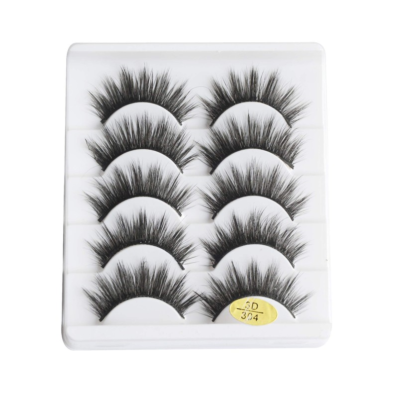 5 Pairs False Eyelashes Natural Fake Eyelashes Fluffy Hand-made Eyelashes