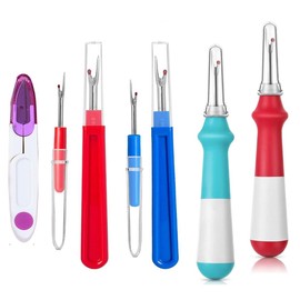 Stitch Thread Remover Tool, Thread Remover Kit for Sewing Crafting, 2 Big and 2 Small Handy Stitch Ripper Sewing Tools and 1 Sewing Trimming Scissor nipper Tool for Thread