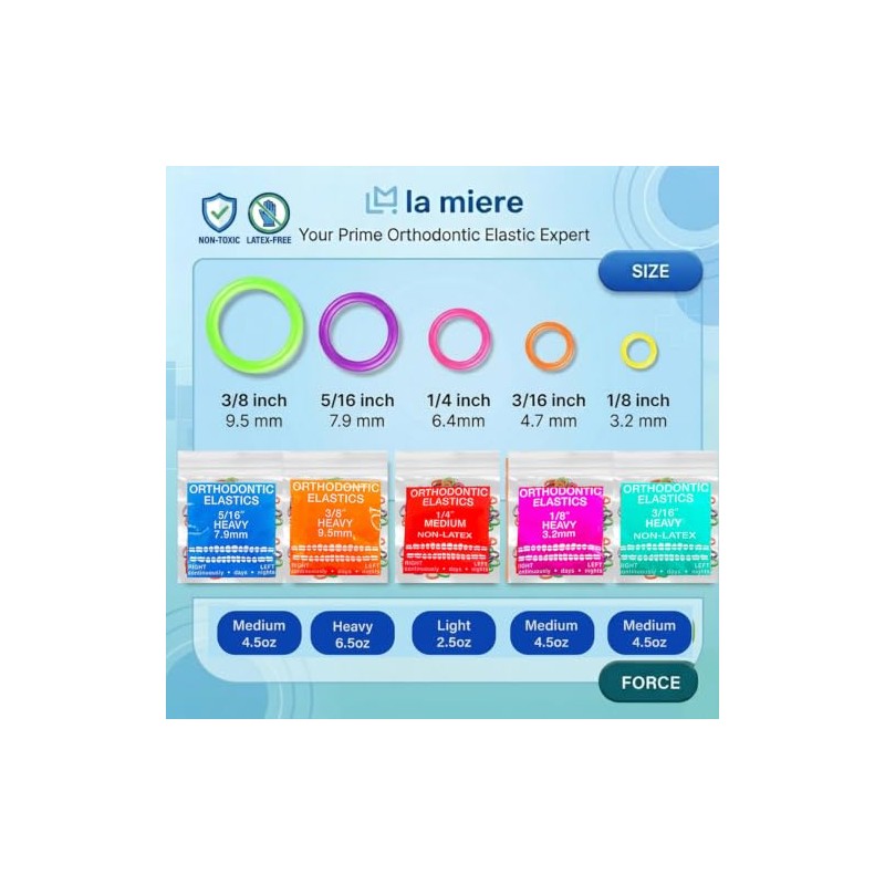 Neon Non-Latex 100 counts Intraoral Elastic Bands Orthodontic Elastics Dental