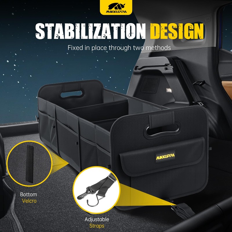 MIKKUPPA Car Trunk Organizer - 105L Collapsible Large Trunk Organizer