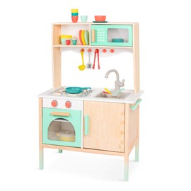 B. toys – Mini Chef Kitchenette – Pretend Play Wooden Play Kitchen – Kitchen for Kids – Kitchen Play Set & Accessories – (20+ Pieces) – 3+ Years
