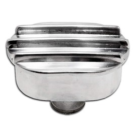 Cobra-Tek Valve Cover Breather Push In Fits 1.25 Inch Hole Finned Chrome Finish Aluminum