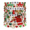 Twinfree 12pcs Christmas Bracelets Women Clay Bead Bracelet Xmas Decorations