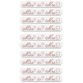 Bridal Shower Favors - Set of 10 Rose Gold Sparkle Miss to Mrs Nail Files - Bachelorette Party Nail Files - Emery Board(10 Miss) RG