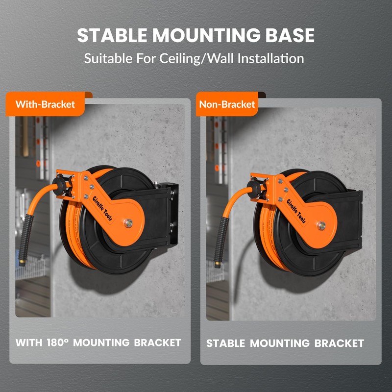 Giraffe Tools TA15B Retractable Air Hose Reel Wall Mount 3/8"