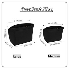 Felt Purse Organizer Insert for Longchamp Le Pliage, Multi-Pocket Bag Insert Organizer With Zipper,Handbag Organizer Insert Wallet Organizer, Folding Tote Bag organizer insert for Longchamp (Black, M)